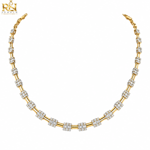 Collier avec pendentif en diamant de laboratoire taille baguette, couleur DEF, clarté VVS2 |   Bijoux fins en or massif 9K 14K 18K de qualité supérieure, coupe excellente, unisexe - Product Image 1