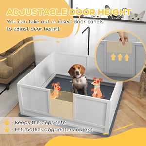 Jaula para Mascotas, Caja de Parto para Cachorros con Almohadilla Absorbente, Puerta Ajustable, 49" X 48", para Perros Pequeños, Medianos y Grandes - Product Image 4