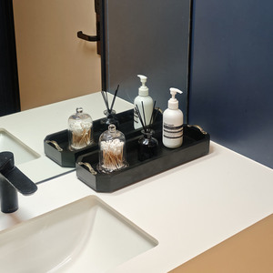 MyGift Bandeja de baño de madera negra Elección popular Organizador de tanque de inodoro Suministros de baño y inodoro - Product Image 1