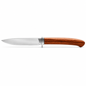 Cuchillos de Caza para Exteriores con Mango de Madera Marrón Oscuro y Hoja Plateada, con Funda de Cuero Marrón para Camping, Senderismo y Uso en el Campo - Product Image 1