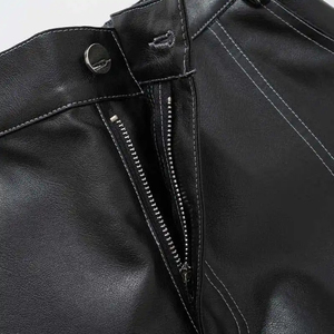 New Hot Sale Lightweight Mid Waist Unisex Genuine <b>Leather</b> Pu Breathable Windproof Quick Dry OEM <b>Pants</b> - Product Image 5