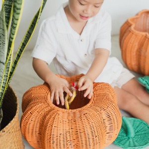 Cestas de mimbre con forma de calabaza, contenedores de mimbre con temática de Halloween para decoración de habitaciones infantiles - Product Image 6