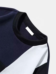 Sudadera de cuello redondo para hombre, con bloques de color, tejido de punto, estilo oversize, informal, para otoño, manga regular, tipo jersey. - Product Image 3