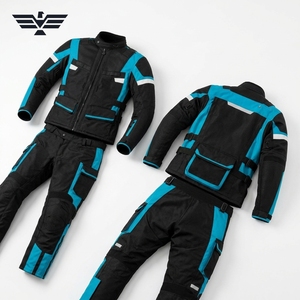 Traje de Motocicleta para Hombre, Cordura, Negro y Azul, Manga Larga, Resistente al Viento, Secado Rápido, Transpirable, para Todas las Estaciones, Ropa de Carreras de Aventura - Product Image 6