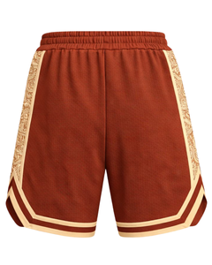 Shorts de basketball pour hommes orange rouille et beige, respirants, séchage rapide, pour entraînement sportif, gym, course à pied, athlétiques, taille élastique, personnalisables - Product Image 5