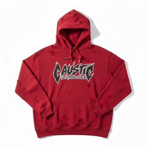OEM Streetwear Double Layer Distressed Hoodie Acid Wash Oversized Raw Hem Cotton Vintage Hip-Hop Pullover Sweatshirt Custom Men - Product Image 1