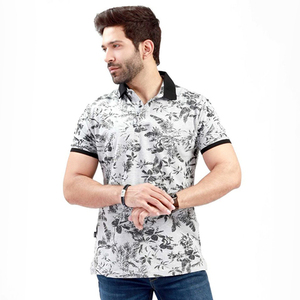 Custom Mens Floral Print Cotton Polo <b>Shirt</b> Short Sleeve Turn Down <b>Collar</b> Casual Summer Slim Fit Beach Wear <b>T</b>-<b>Shirt</b> For Men - Product Image 3