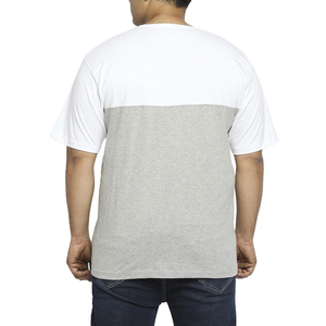 T-shirt à manches courtes pour homme, coupe classique, col rond, jersey de coton, style décontracté, design uni blanc et gris - Product Image 2