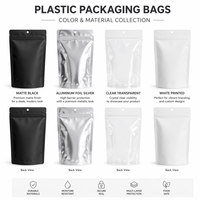 Sachet d'emballage alimentaire personnalisé avec fermeture éclair et grande fenêtre pour friandises pour chiens et chats, sac en plastique