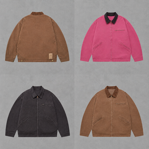 Customized OEM Cleanfit Washed Distressed DUCK Canvas Waterproof Heated Breathable Quick Dry Winter Solid Vintage Front - Product Image 5