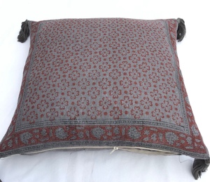 Wholesale Handmade 100% <b>Linen</b> <b>Cushion</b> <b>Cover</b> Hand-block printed <b>Linen</b> <b>cushion</b> <b>cover</b> - Product Image 4