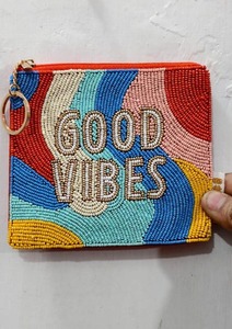 <b>Mini</b> Cotton Beaded Coin Pouch Wallet with Zipper Closure Customizable for Kids-Thank You Gift for Her - Product Image 4