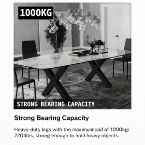 Industrial X Shape Steel <b>Table</b> Legs Heavy Duty 1000kg Load Cross Metal Legs for Dining <b>Table</b> Desk <b>Bench</b> DIY Furniture EDPTBL002 - Product Image 3