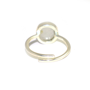 Moonstone Gemstone <b>Ring</b> 925 Silver Plated Bezel Setting Round Stone Classic Style Women Girls Daily Wear June Birthstone Jewelry - Product Image 3