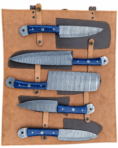Ensemble de couteaux de chef professionnels de qualité supérieure LEGACY BLADES, 5 pièces, en acier damas fait main, manche en résine, ambidextres - Product Image 6