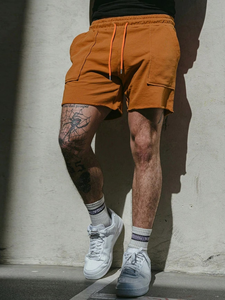 Men's Solid Color 100% Cotton Bermuda Shorts Mid Waist Drawstring Closure Lightweight Casual Athletic Shorts Spring Summer - Product Image 5