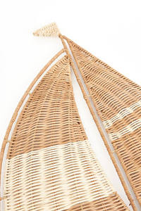 Decoración de pared para habitación infantil, hecha a mano, de ratán, con diseño de velero, material tejido natural, para colgar en la pared. - Product Image 2