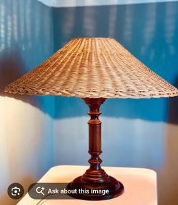 Lámpara de Mesa de Madera con Pantalla de Ratán, Estilo Bohemio, Hecha a Mano, Decoración Interior, Forma Redonda, Luz Decorativa para Sala de Estar - Product Image 3