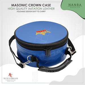 Estuche para Gorra de Caballeros Masónicos de York con Cruz de Honor y Corona, Azul, Emblema KYCH, Cierre de Cremallera de Cuero, Ligero y Suave - Product Image 2
