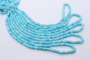 ลูกปัดโอปอลสีน้ำเงินธรรมชาติทรงรอนเดลล์เรียบขนาด 5.5-6 มม. ลูกปัดพลอยโอปอลสีฟ้า 16 นิ้ว ร้อยเป็นเส้น โอปอลสีน้ำเงินธรรมดาทรงรอนเดลล์ - Product Image 2