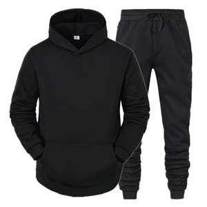 OEM High Quality Men's Fashion Track Suit Sets Solid Color Casual Wear 100% Cotton Breathable Quick Dry Eco-friendly for Winter - Product Image 1