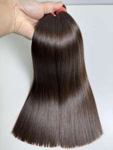 Meilleur choix os droit en vrac cheveux 100% vietnamien cheveux humains soyeux pas emmêlé vague bouclés meilleure qualité grand Stock en gros - Product Image 2