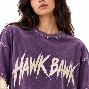 <b>Women</b> Double Layer T <b>Shirt</b> Modern With Pink Logo Print Crew Neck <b>Loose</b> Fit Short Sleeve Jersey Cotton All Seasons Contrast Layer - Product Image 4
