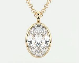 Collar con colgante de moissanita VVS con engaste de bisel ovalado y corte baguette, en dos tonos (plata y oro), diseño estilo Hip Hop con incrustaciones, hecho principalmente de dijes - Product Image 1