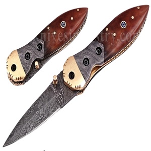 Couteau pliant fait main en os de chameau, couleur bleue, de revêtement, avec lime (Smk1382) - Product Image 2