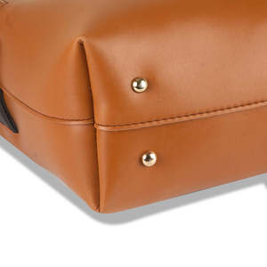 Bolso Tote de Cuero Genuino Color Bronceado para Mujer, con Cierre de Hebilla y Dos Asas, Estilo Clásico para Uso Diario, para 2026 - Product Image 4