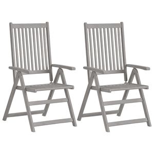 2pcs Solid Acacia <b>Wood</b> Patio <b>Reclining</b> <b>Garden</b> <b>Chairs</b> with Cushions - Product Image 2