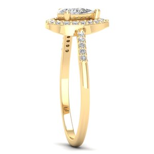 REYES Custom Made 14K 18K Solid Gold GRA Certified Moissanite Engagement Halo <b>Ring</b> For <b>Women</b> Anniversary Gift Fine Jewelry - Product Image 3