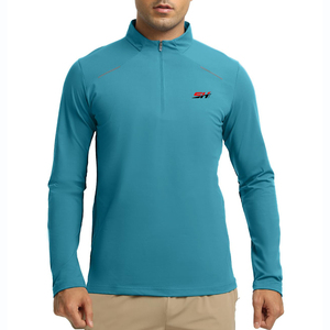 Sweat-shirt Homme à Col Zippé 100% Polyester, Confortable, Respirant, Séchage Rapide, Uni, Basique, Mélange Coton – Grande Vente - Product Image 1