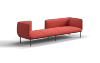Sofá Modular de Tela ATWOKA Moderno de 4 Plazas con Respaldo Escalonado para Sala de Espera de Hospital, Hotel, Escuela, Clínica