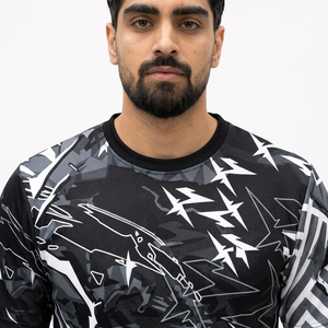Ensemble de maillots de football sublimés pour hommes, col rond, manches courtes, évacuation de l'humidité, 100% polyester mesh, noir et blanc, numéro 29, athlétique - Product Image 2
