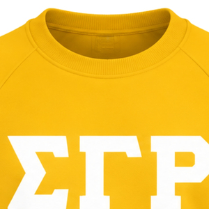 Gold Yellow Women Crew Neck Sweatshirt Greek Letter 1922 Graphic <b>Long</b> Sleeve Pullover <b>Top</b> with White Double Sleeve Stripes - Product Image 2