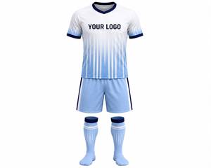 Tenue d'équipe de football professionnelle, impression par sublimation, respirante, 100% polyester, manches courtes, taille élastique, logo personnalisé, coupe athlétique - Product Image 1