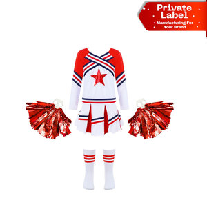 Uniforme de cheerleading sans manches avec logo personnalisé par transfert thermique, tenue d'équipe, fournisseur de vêtements de sport en marque blanche, uniforme de cheerleading vierge - Product Image 1