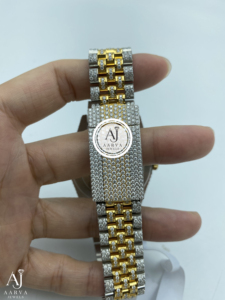 AARVA JEWELS หรูหรา มิโยตะ ไดมอนด์สแตนเลสสตีลทรงกลม 38 มม. อนาล็อกควอตซ์ 20 มม. สายนาฬิกาแฟชั่นสำหรับทุกเพศ - Product Image 4