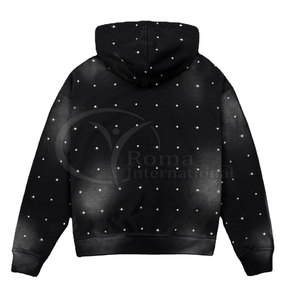 Sudadera con Capucha Personalizada para Hombre y Mujer, de Primera Calidad, Estilo Urbano, Lavado Ácido, con Pedrería, Sudadera de Felpa Gruesa, 100% Algodón - Product Image 4