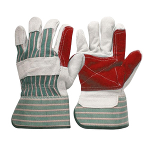 Gants de travail robustes en cuir de vachette pleine fleur avec doublure en coton, paume renforcée anti-abrasion et résistante à la chaleur pour la sécurité personnelle - Product Image 3