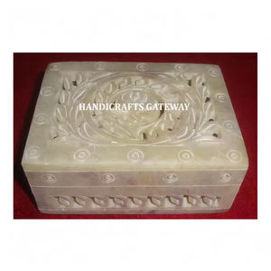 กล่องใส่เครื่องประดับทรงหกเหลี่ยม งานแกะสลักด้วยมือจากหินสบู่ธรรมชาติ ดีไซน์ใหม่ สวยงาม โดดเด่น เหมาะสำหรับเป็นของขวัญและขายต่อ - Product Image 2