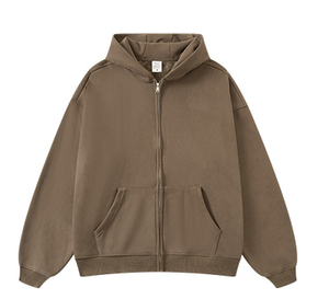 Sweat à capuche zippé épais vierge, coupe oversize et carrée, en molleton de coton, style streetwear, OEM, marque privée, personnalisé, 500 GSM, vêtements en gros pour hommes, DDP - Product Image 5