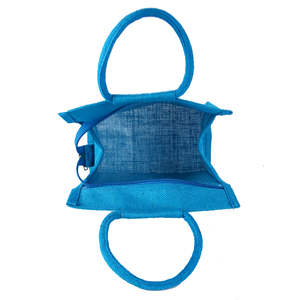 Bolsa de Mano de Lona Azul de Alta Calidad con Cierre de Cremallera, Color Sólido, Estilo Minimalista, para Todas las Temporadas, Bolsa de Compras de la India - Product Image 1