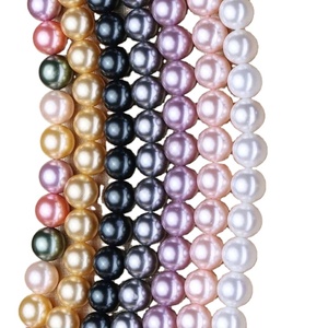 Hebras de perlas de concha de mar, color blanco perfecto - Product Image 1