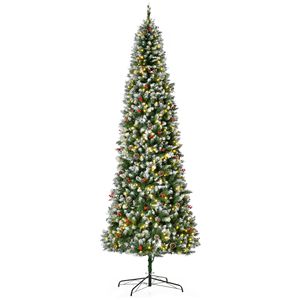 Albero di Natale Artificiale Pre-Illuminato Effetto Neve 2,7 m con 460 Luci LED, Rami Realistici, Pigne e Bacche Rosse - Collezione 1298 Ti - Product Image 2