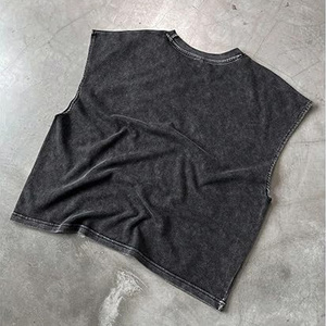 Summer Washed Tank <b>Tops</b> Cap Sleeve <b>Crop</b> <b>Top</b> Gym Workout Sleeveless Ribbed Solid Athletic Shirts In Unique Style - Product Image 5