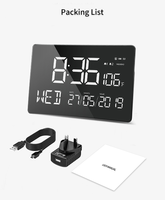 Reloj Despertador Digital LED Curvo de 11 Pulgadas con Pantalla Grande, Atenuación, Doble Alarma, Calendario y Modo Fin de Semana para Personas Mayores