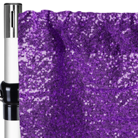 Nouvelle Arrivée - Rideau de Fond de Scène Moderne Violet Artificiel Personnalisé avec Paillettes Fantaisie pour Mariage et Décorations de Fête - Simple