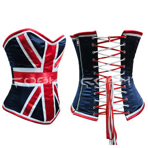 COSH <b>Union</b> <b>Jack</b> British Flag Satin Corset <b>Top</b> Patriotic Bustier for Festivals & Events - Product Image 5